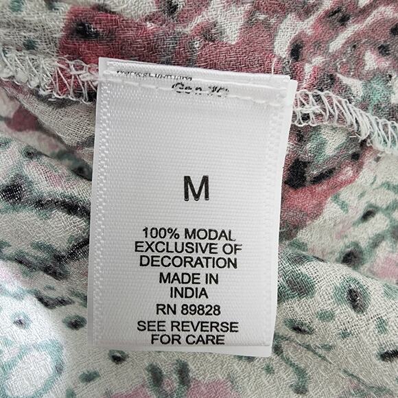 Haute Hippie Tribe Womens Top Medium Asymmetrical Bohemian Patchwork Bell Sleeve - Picture 9 of 11